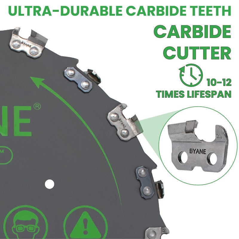 Byane Carbide Brush Cutter Blade, Trimmer Chainsaw Tooth Saw Blade,