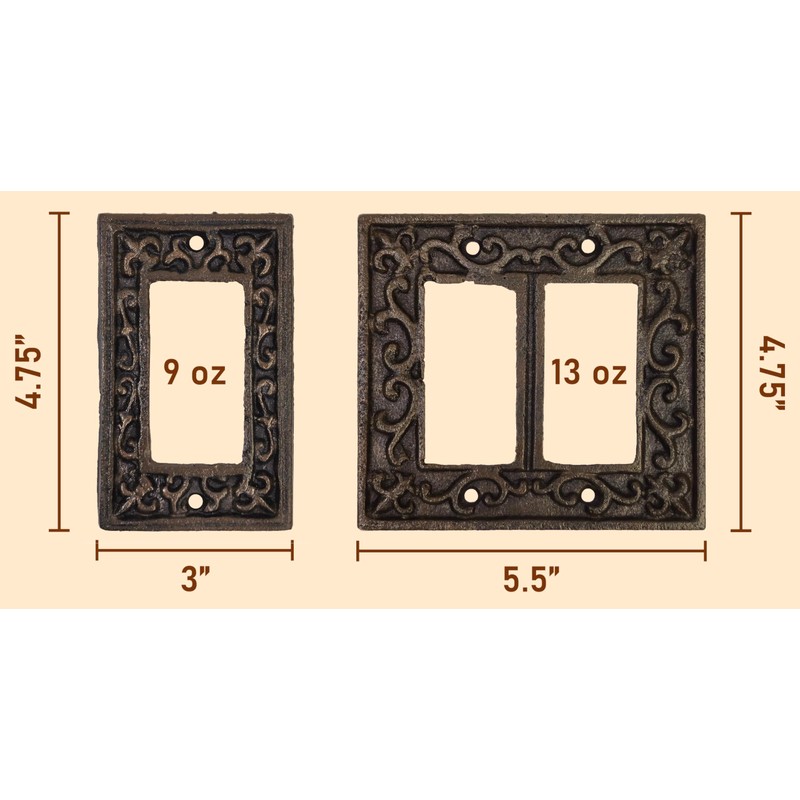 Lulu Decor, Fleur De Lis Cast Iron Rocker Light Switch