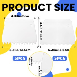 10 PCS Notched Plastic Trowels, Flexible Glue Spreader, Plastic Trowel Notched, 0.2" 0.4" Tooth Hardwood Flooring Spreader Plastic Notch Trowel (White)