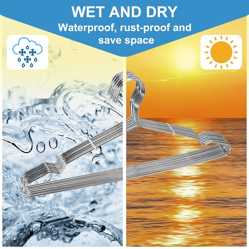 Wire Hangers,Heavy Duty Clothes Hanger,Silver Metal Hangers,Stainless Steel Coat Hanger