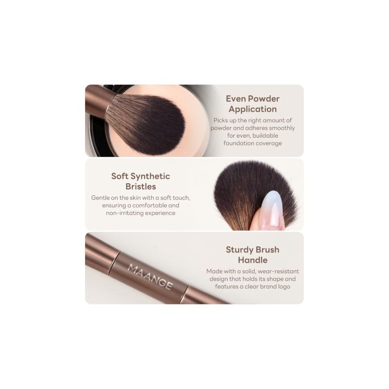 MAANGE Brochas para Maquillaje Profesional, 6 Piezas de Doble Punta