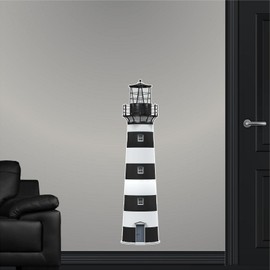 36" Lighthouse #1 Black-White Wall Sticker Decal Graphic Art Mural Kids Childrens Play Toy Game Man Cave Bedroom Office Living Room Decor New