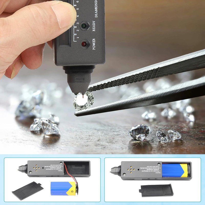 Portable Electronic Diamond Test Pen with UV Light, High Precision