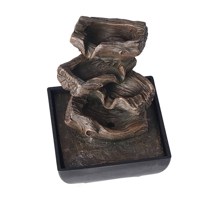 Tabletop Water Fountain Resin with Cascading Rock Waterfall and LED