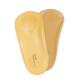 Foot Morning Nova Shoe Arch Support 2/3 Insoles for Men and Women, Natural Ergonomic Metatarsal Insoles for Shoes, Boots or Heels, Natural Leather Padded Soles,