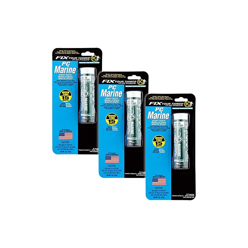 PC Products PC-Marine Epoxy Putty, 2 oz Stick, 3-Pack