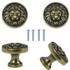 Cabinet Knobs Antique Lion Head Drawer Pulls Gold Animal Knobs