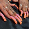 24pcs Curve Press on Nails Extra Long Fake Nails Orange