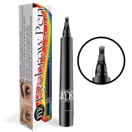 JYE Lapiz de Cejas, boligrafo efecto microblading, cejas abundantes. Color Negro, impermeable larga duración. 1 Pieza. NUEVA EDICION PRIDE