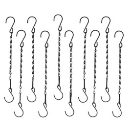 10 Pack 10 Inch Black Hanging Chains,Plant Hangers with S Hooks for Hanging Plants,for Hanging Bird Feeders,Billboards,Chalkboards,Basket,Planters,Lanterns,Wind Chimes and Decorative Ornaments Etc.