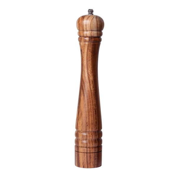 DeroTeno Pepper Mill, Pepper Grinder with Adjustable Ceramic Grinder, Acacia Wood, Height 30 cm