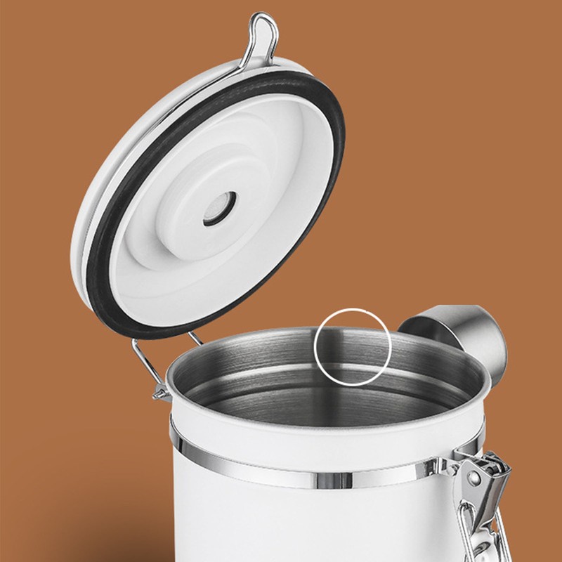 Coffee Canister 1.2L Stainless Steel Versatile Airtight Food Storage Container