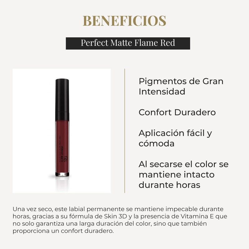 SALERM Perfect Matte Permanent Lipstick - Flame Red Liquid Matte