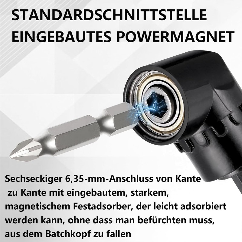 QZKJQDD Angle Screwdriver, 105° Angle Screwdriver Attachment, Angle Drill Attachment,