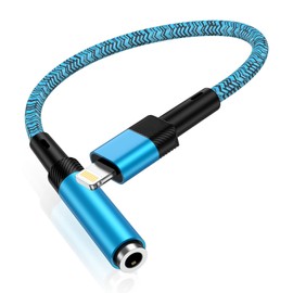 kigpozi Earphone Adapter, Lightning to 3.5 mm, Lightning to Earphone Jack Converter, Cable, 24-bit High Resolution Sound Quality, Supports Music / Volume Control, Heavy Duty Earphone Converter