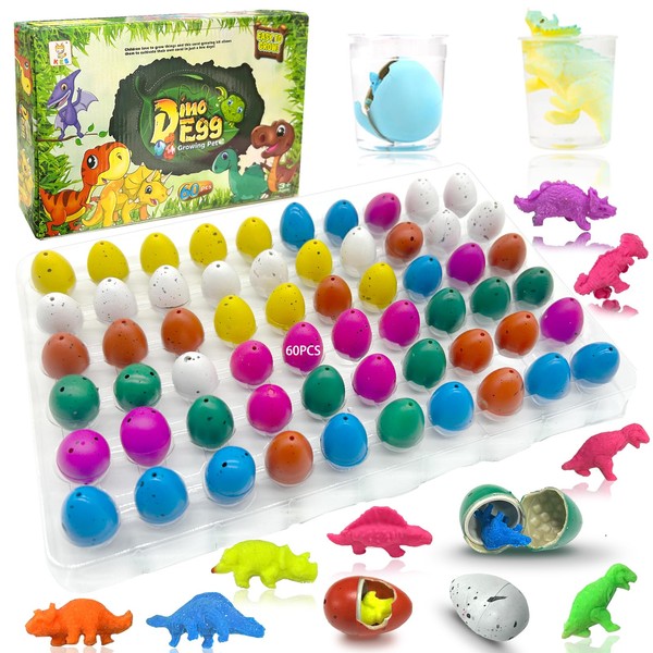 Ludihive Hatching Dinosaur Eggs Toys for Kids, 60 Pcs Grow