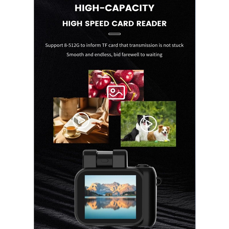 UHD 1080P Video Camera Camcorder Small, 1.44 Inch Touchscreen, 512G