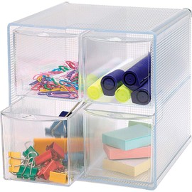 Business Source, BSN82977, 4-drawer Storage Organizer, 1 Each, Clear