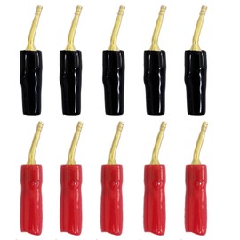 Young Wolf 10pcs 2 mm Speaker Pin Tip Connector Black Aligned Copper Plated Banana Plug Screw Type Set