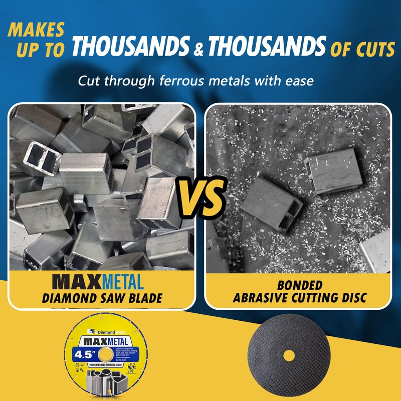 4.5" Diamond Cut Off Wheel for Handheld Saws, Metal Cutting