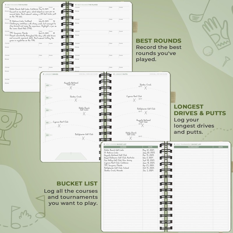 Clever Fox Golf Log Book – Small Training & Scorecard