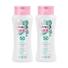 dulgon 2x Sonnenlotion Ultra Sensitiv LSF 50 200ml - Sonnencreme ohne Octocrylene - Schutz vor UVA & UVB - Sonnencreme 50 wasserfest, vegan & mikroplastikfrei - Sonnenschutz Creme 50, Sonnenschutz 50