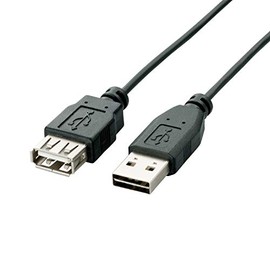 エレコム USBケーブル 延長 USB2.0 (USB A オス to USB A メス) リバーシブルコネクタ 1.5m ブラック U2C-DE15BK