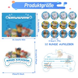 Dekewe Pack of 12 Invitation Cards Children's Birthday Girls Boys, Themed Party Birthday Invitation Cards, Children's Birthday Invitation Cards for Celebrations or Birthday Parties
