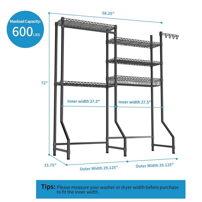 Golpart Over Washer and Dryer Shelves,Heavy Duty Laundry Room Storage