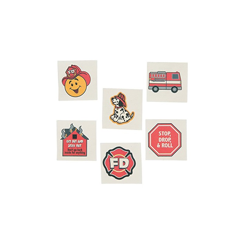 FIRE SAFETY TEMPORARY TATTOOS - Apparel Accessories - 72 Pieces