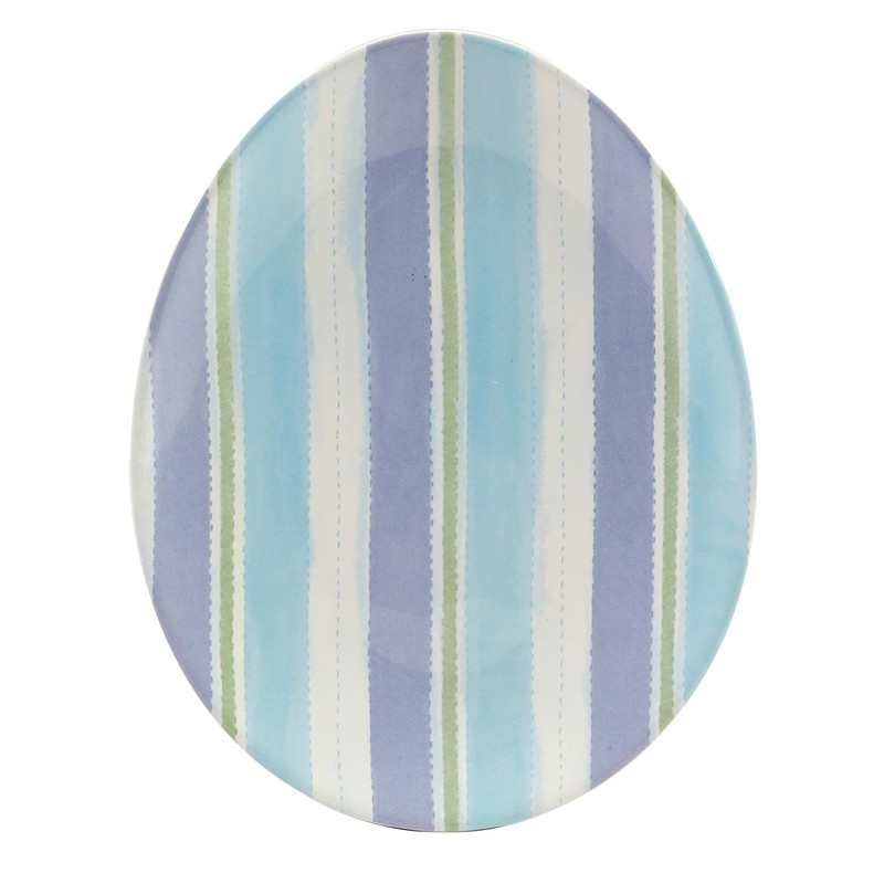 Certified International Easter Morning 10" Oval Egg Plates, Set of