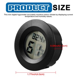 Thermometer for Indoor Hygrometer Digital: WIYETY 8 Pack Mini Hygrometer Digital, Mini Hygrometer, ℃/℉ Room Thermometer for Indoor, Living Room, Wine Cooler, Greenhouse, Baby Room, Black