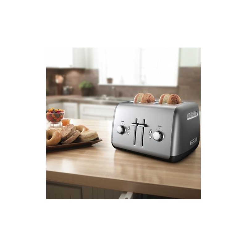 KitchenAid 4 Slice Manual Lift Toaster KMT4115CU, Contour Silver