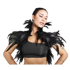 Maleficent Costume Women Feather Cape Wing Man Collar Women Bird Adult Gothic Renaissance Burlesque Cabaret Raven Festival Black