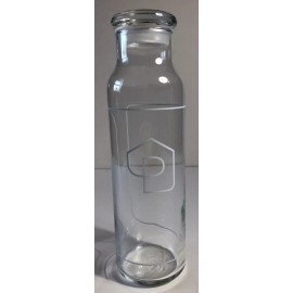Clear Glass Bottle with Glass  Stopper 9" x 3" Cylinder
