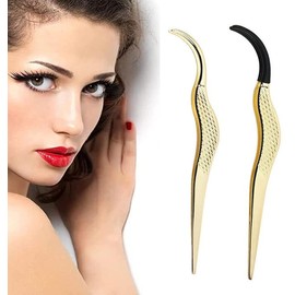 LALOCAPEYO Beauty Tool Eyelash Smudge Tool Eyelash Lengthening Tweezer Self-grafting Eyelash Tweezer False Eyelash Tweezer Makeup Stainless Steel Beauty Eyelash Tweezer Remover Eyelash Curler (Gold)