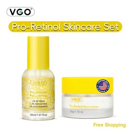 VGO Anti-aging Serum with 1% Retinol.  A facial serum containing retinol and 3% niacinamide that reduces fine lines and wrinkles.  30 ml, 1fl.oz-B - Specification: Pro-Retinol Face Cream