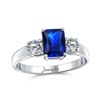 Timeless Classic Style 2CT Rectangle Blue Simulated Sapphire Emerald Cut