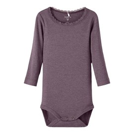 NAME IT Baby Girl Nbfkab LS Noos Bodysuit, Arctic Dusk/Detail: melange
