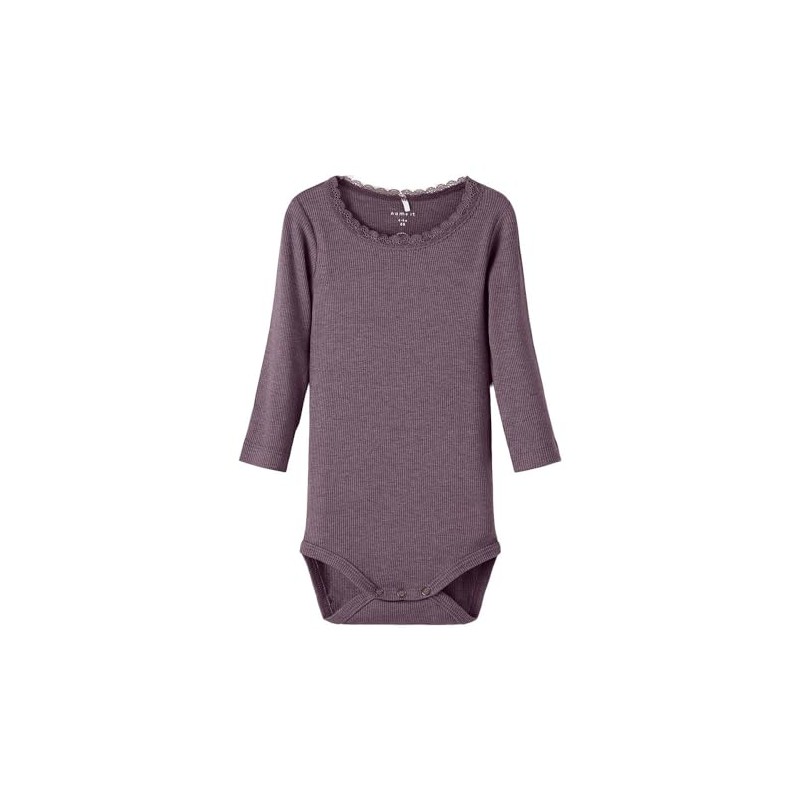 NAME IT Baby Girl Nbfkab LS Noos Bodysuit, Arctic Dusk/Detail:
