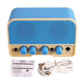 Electric Guitar Amplifier Clean Overdrive Dual Channels AUX Bluetooth for Playing Sky Blue