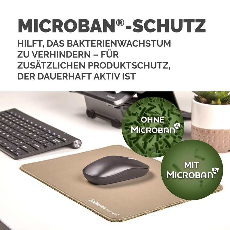 Fellowes Breyta Extra Großes Ergonomisches Mauspad Sand – rutschfeste Gummibasis,