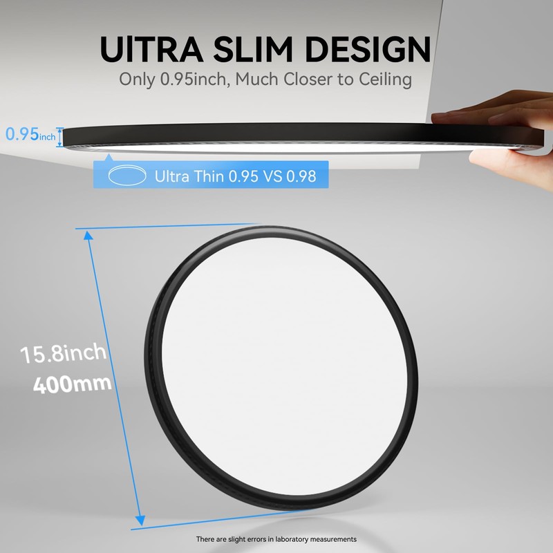 WKONCLDY 4700lm LED Flush Mount Ceiling Light, Super Slim 16
