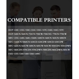 for Brother 4PK LC51 Ink Cartridge LC51BK for MFC-465CN MFC-665CW MFC-685Cw Printer (BCMY)