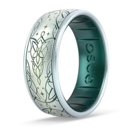 Enso Rings Lord of the Rings Collection - Comfortable DualTone Silicone Rings - Arwen's Evenstar - Size 8