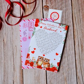 Valentines Day Card for Husband, Husband Valentines Day Card Blank Inside with Envelope and Seal, Romantic Card from Wife, Love Cards for Him