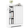 Tangkula Bathroom Storage Cabinet, Slim Floor Cabinet with Toilet Paper