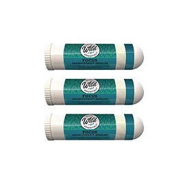 Wild Essentials 3 Pack of Focus Aromatherapy Nasal Inhalers Made with 100% Natural, Premium Grade Essential Oils to Help You Concentrate, Study, Work