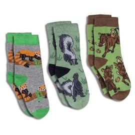 Red Panda, Skunk and Warthogs Kids Socks, 3-Pack, 2-4 Years