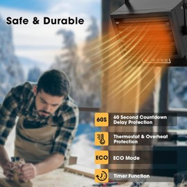 Electric Garage Heater with Remote Control, 8500W Ceiling Mount Heater with 2 Heating Setting, 240V Hardwired Fan-Forced Heater, Overheat Protection & Timer for Shop Workshop Warehouse (8500, Watts)